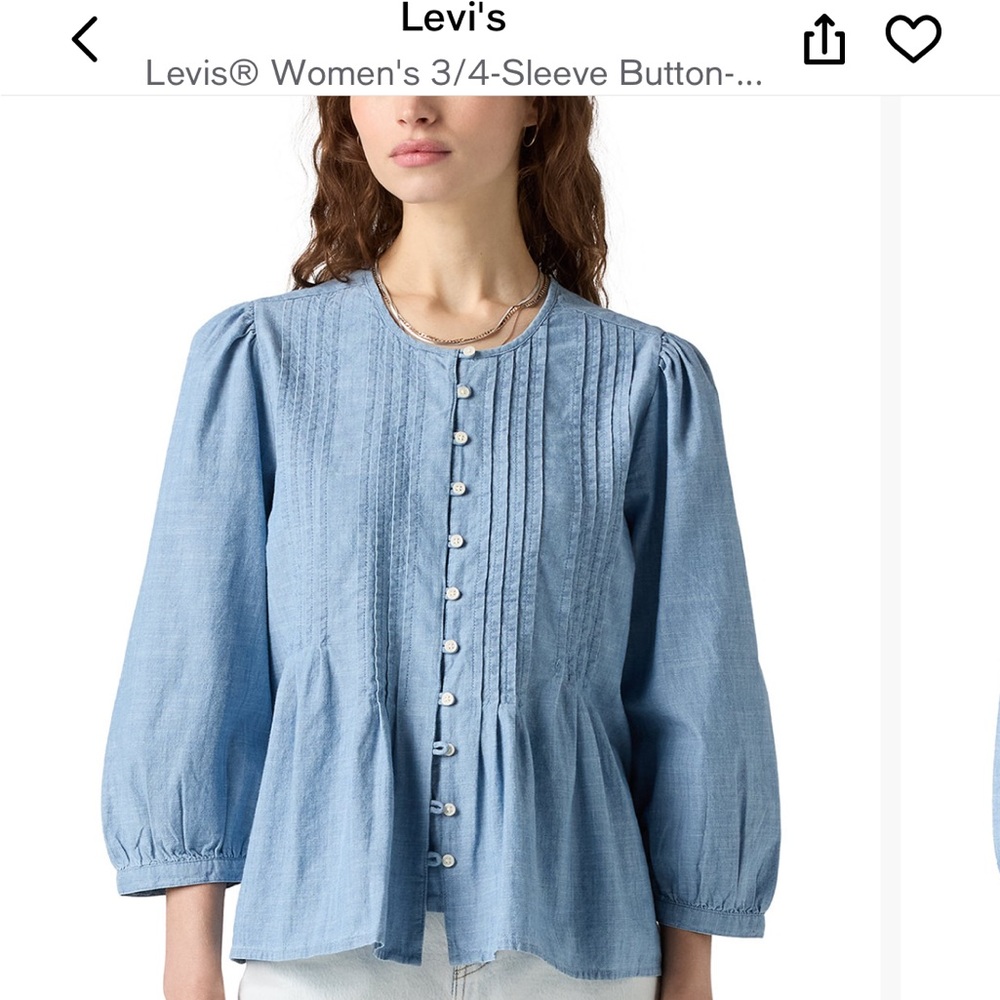Levi's Light Blue Button-Down Blouse